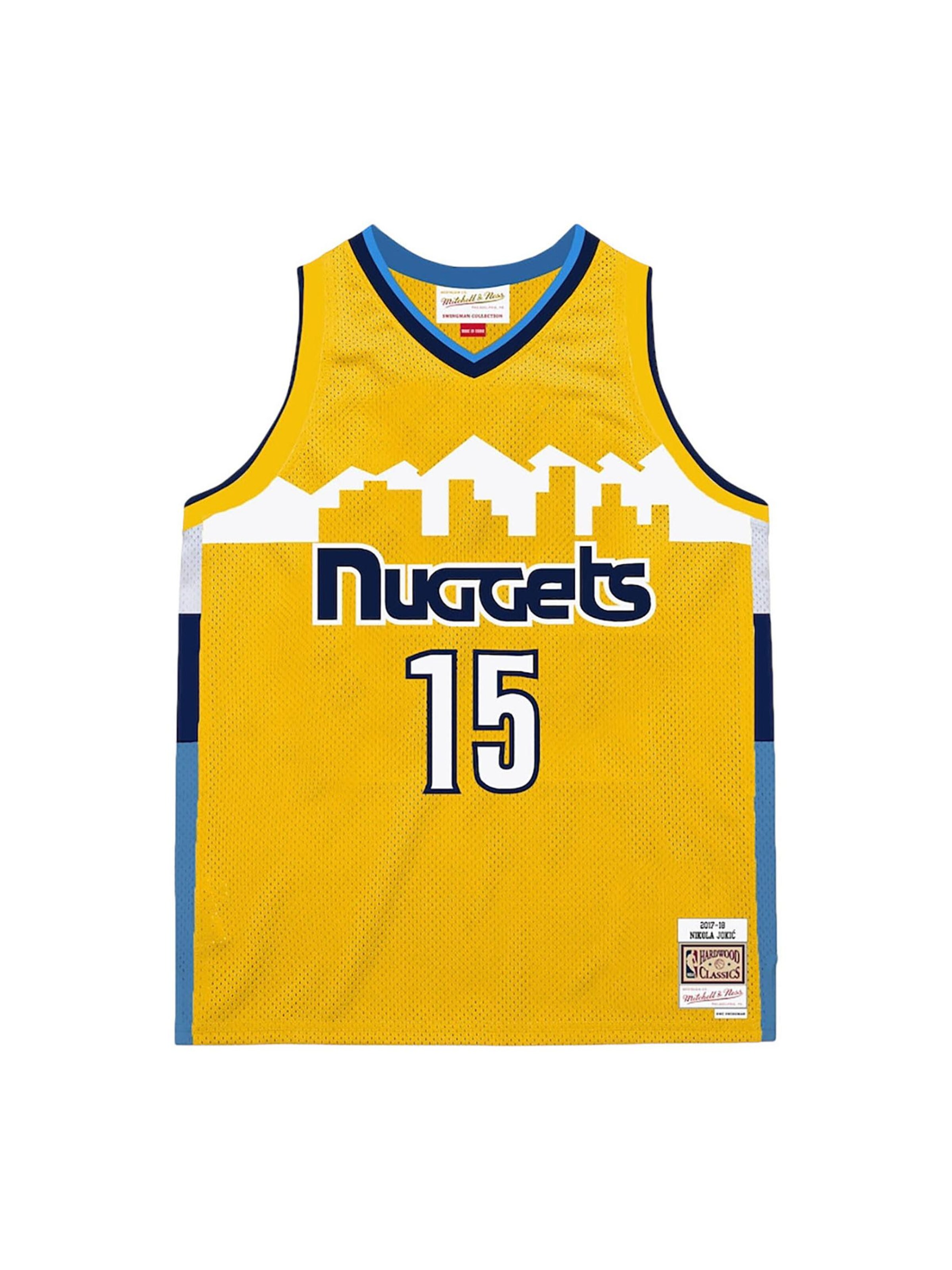 Mitchell & Ness Trikot 'Denver Nuggets Nikola Jokic 2017/18' in Gelb: Vorderseite