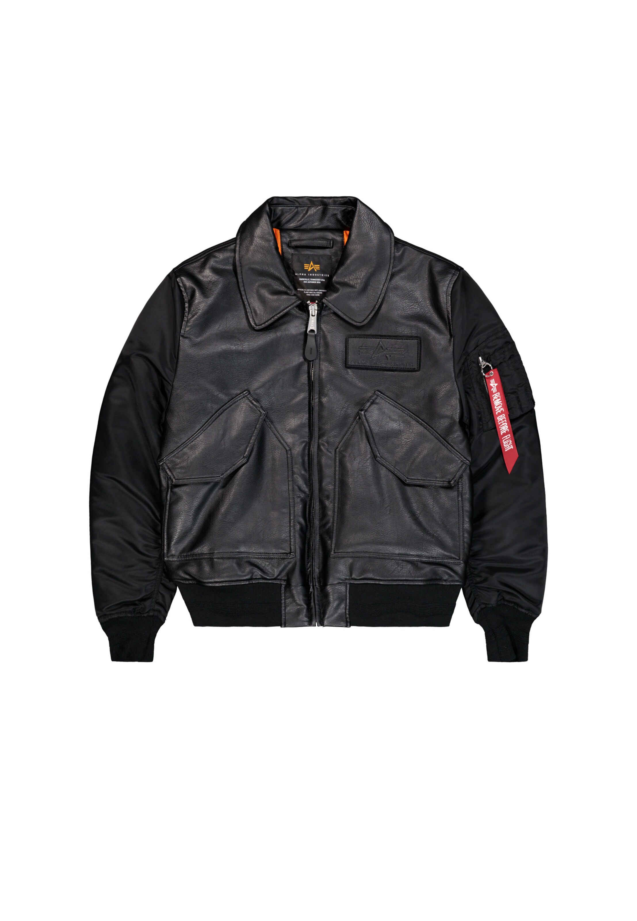 ALPHA INDUSTRIES Tussenjas 'Cwu Fl Mod' in Zwart: voorkant