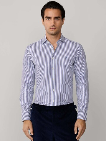 Coupe slim Chemise 'City' Hackett London en bleu : devant