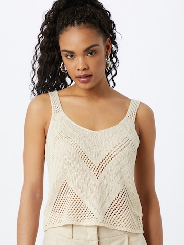 JDY Gebreide top 'Sun' in Beige: voorkant