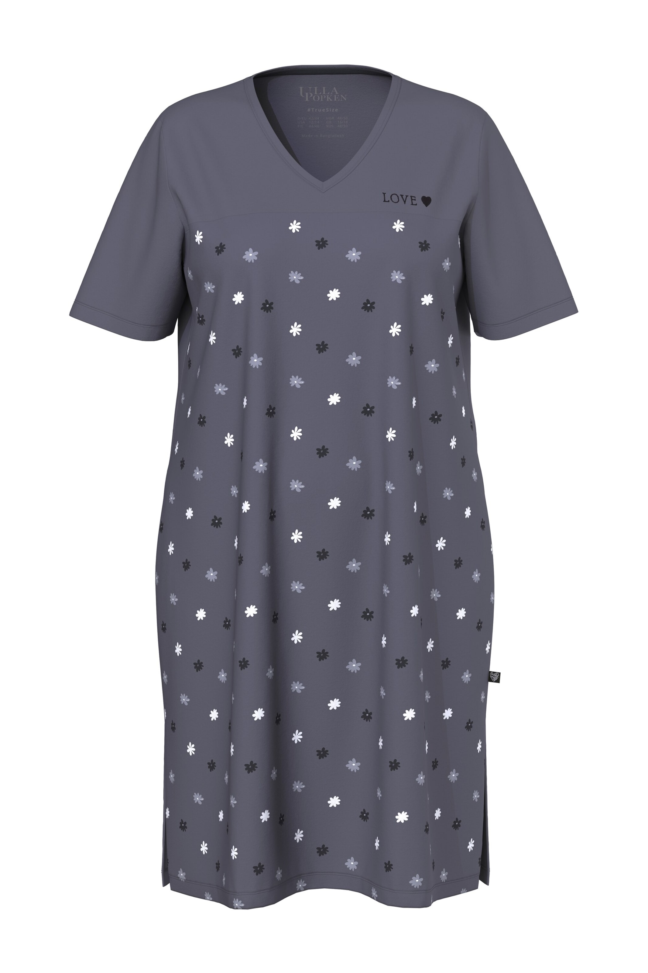 Ulla Popken Nachthemd in Grijs: voorkant