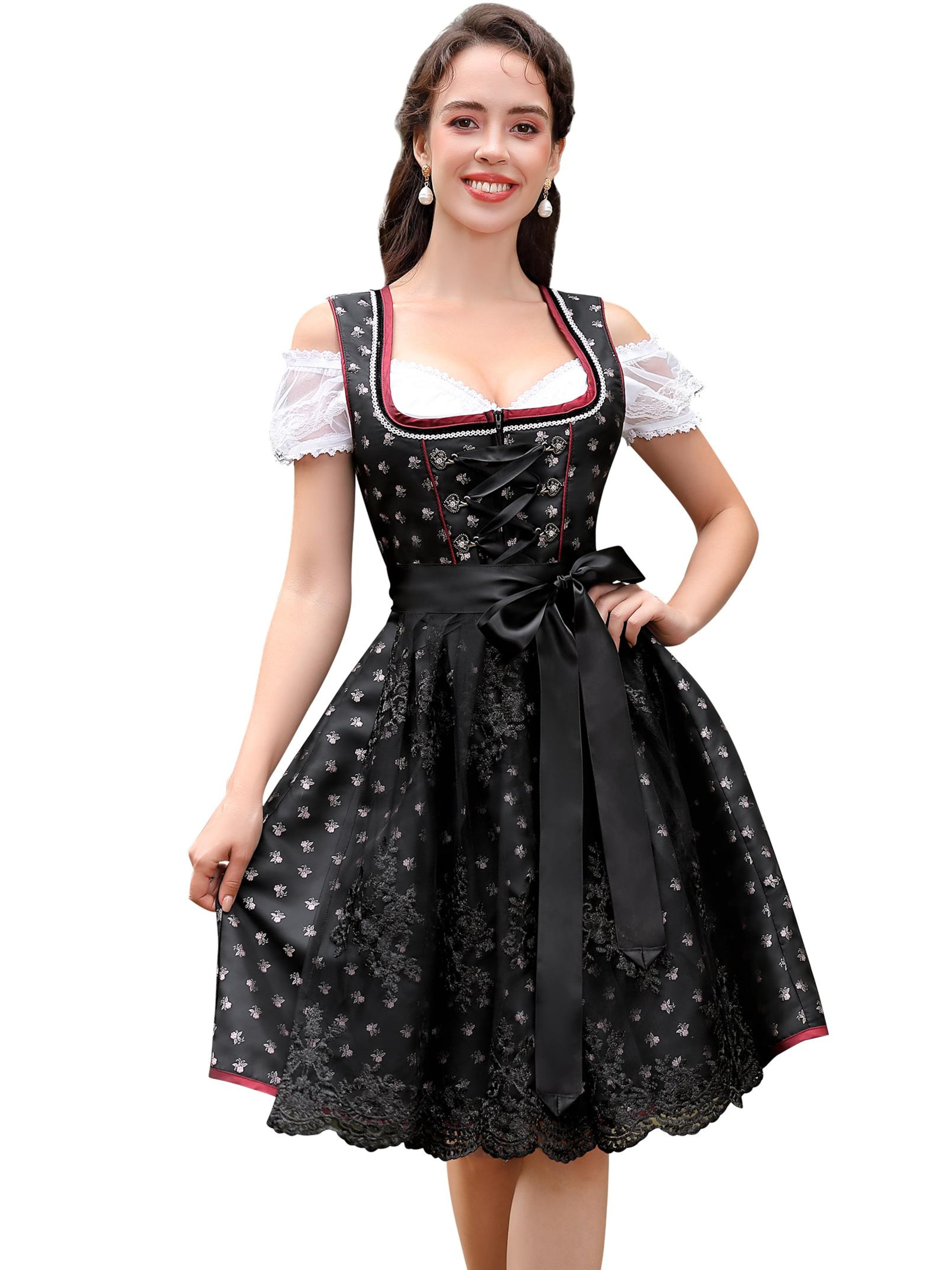 Yesfashion Dirndl‌‌‌ in Schwarz: Vorderseite