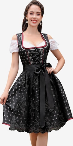 Yesfashion Dirndl in Schwarz: Vorderseite