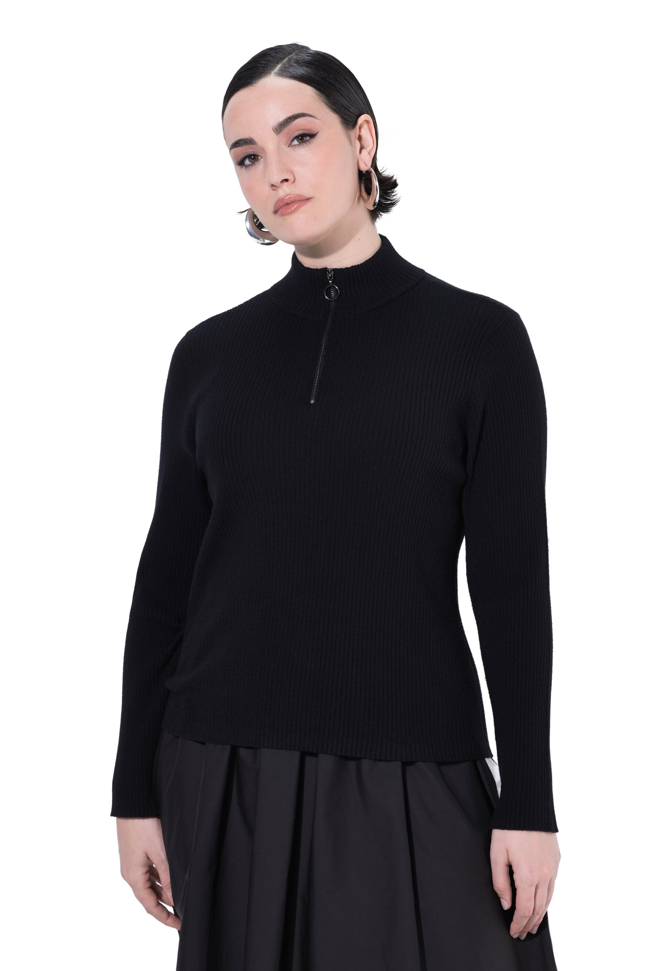 Ulla Popken Pullover in Schwarz: Vorderseite