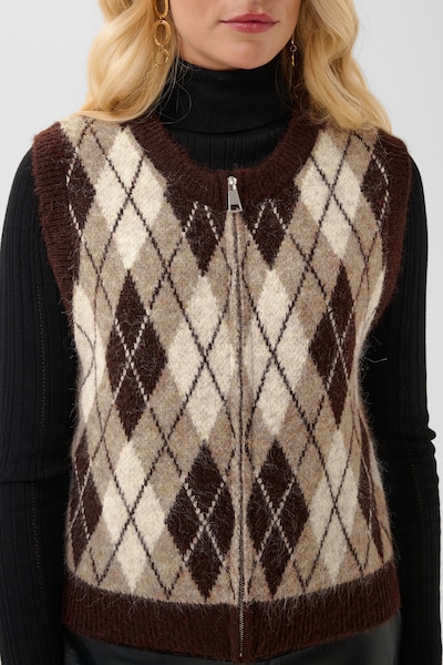 Cream Vest i M-L i choko, Produktvisning