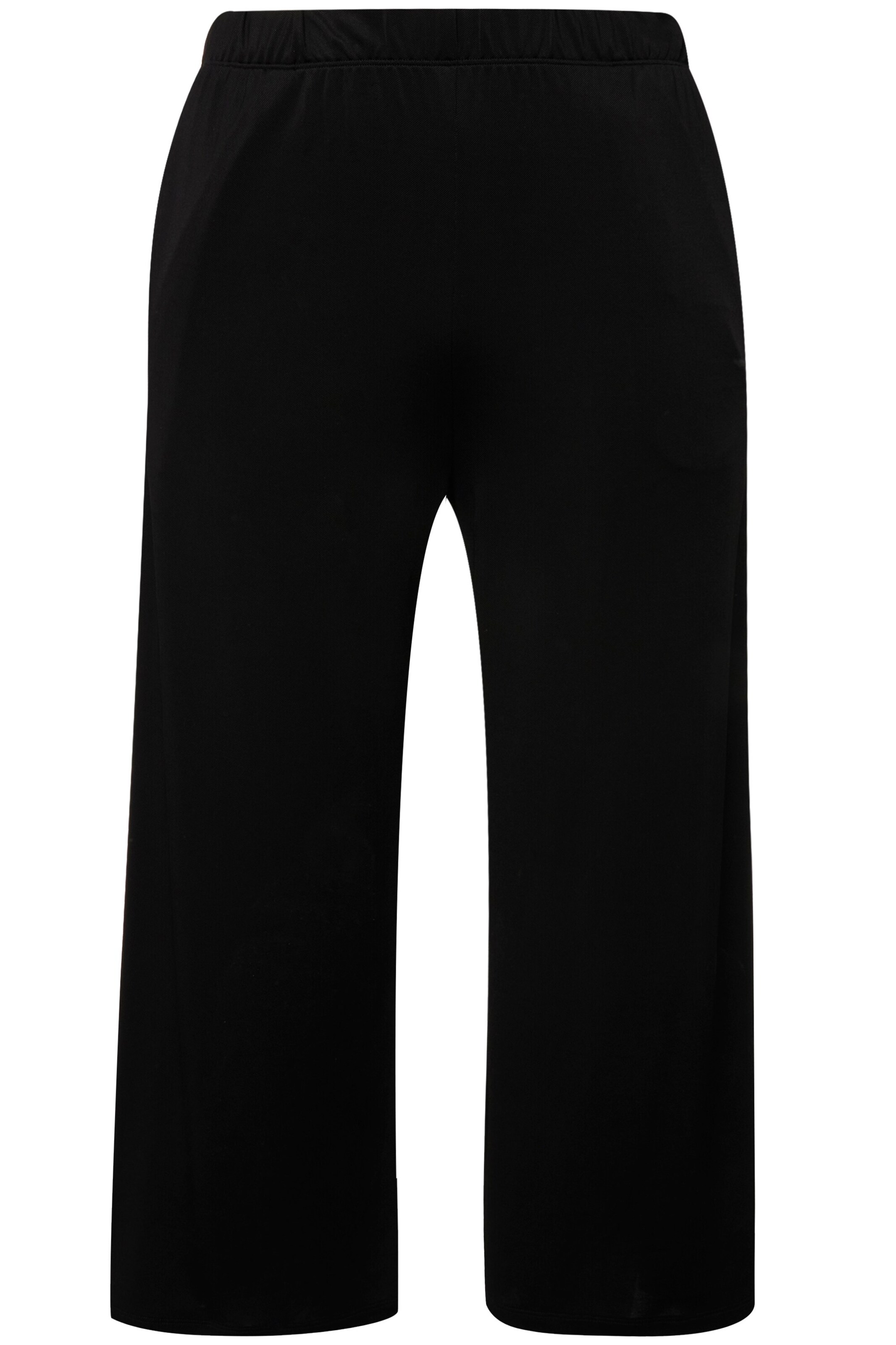 Ulla Popken Wide Leg Hose in Schwarz: Vorderseite