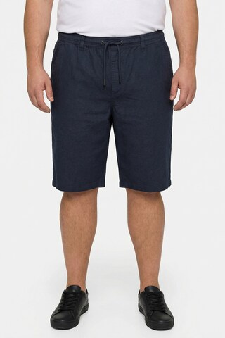 Men Plus Regular Trousers in Blue: front