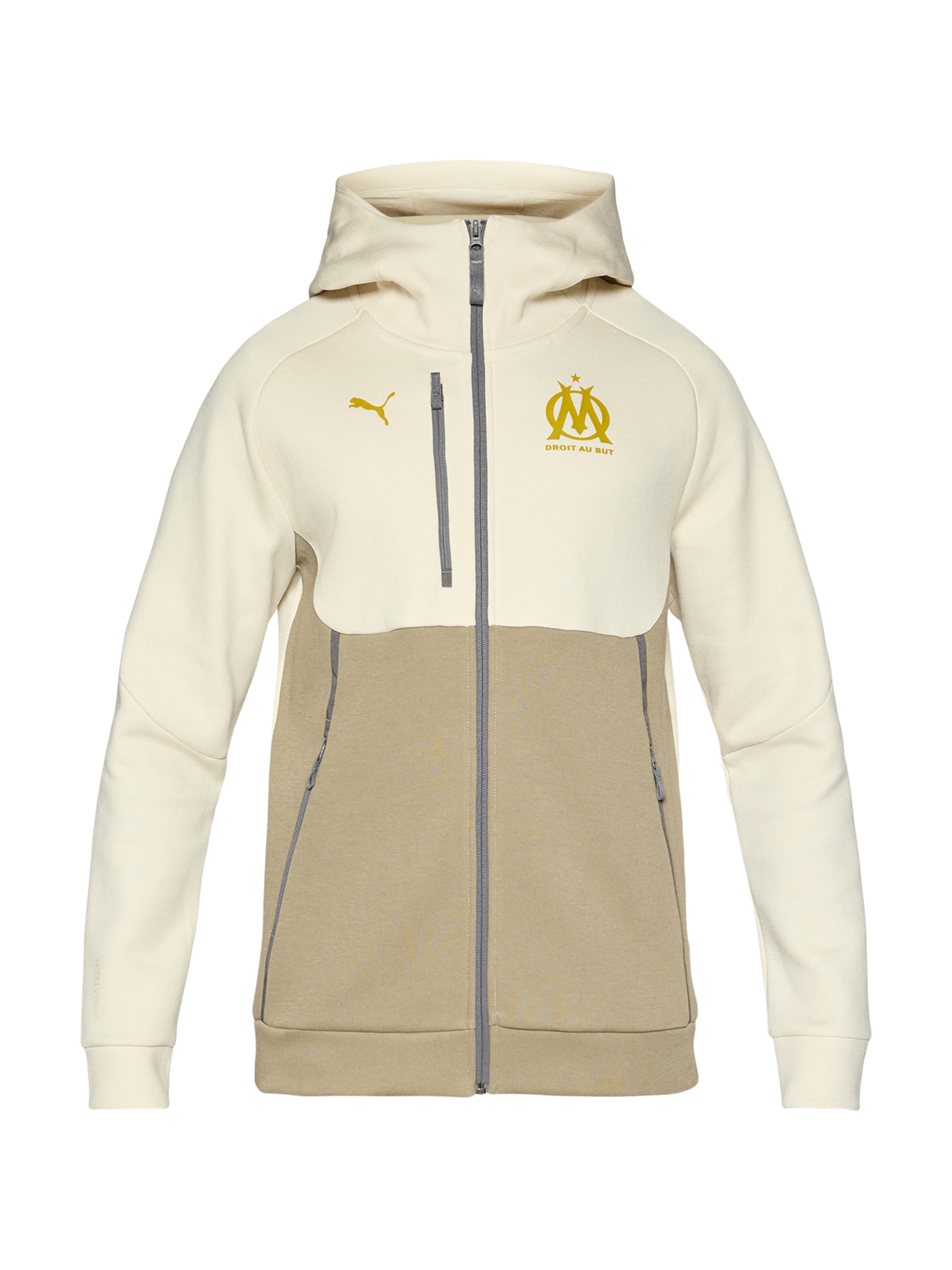 PUMA Sportovní mikina 'OM PUMATECH' – béžová: přední strana