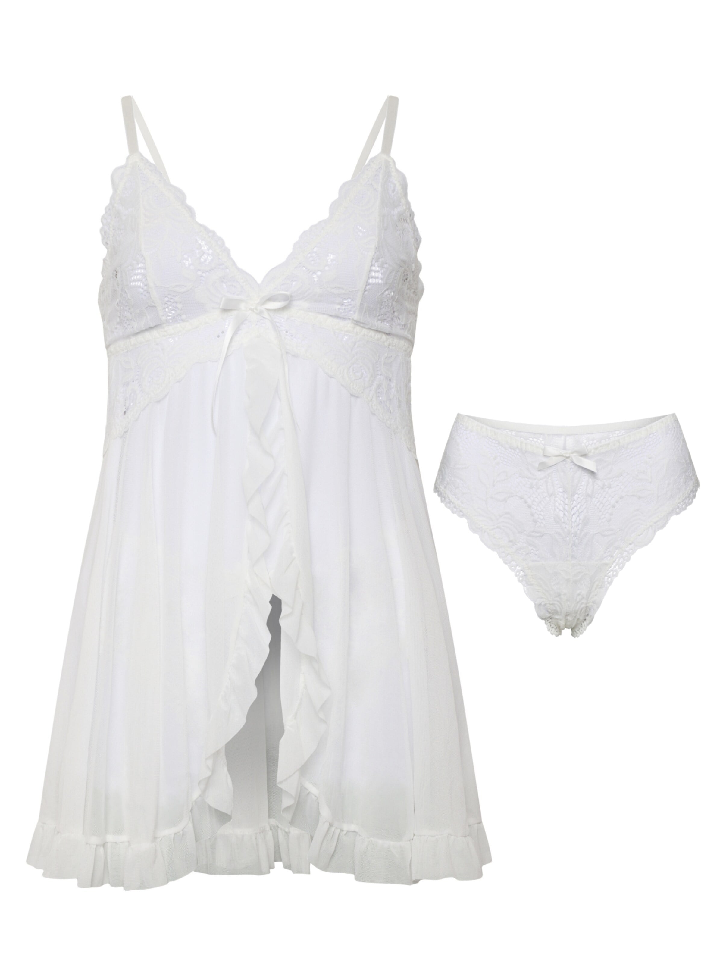 Orchibelle Negligee in White: front