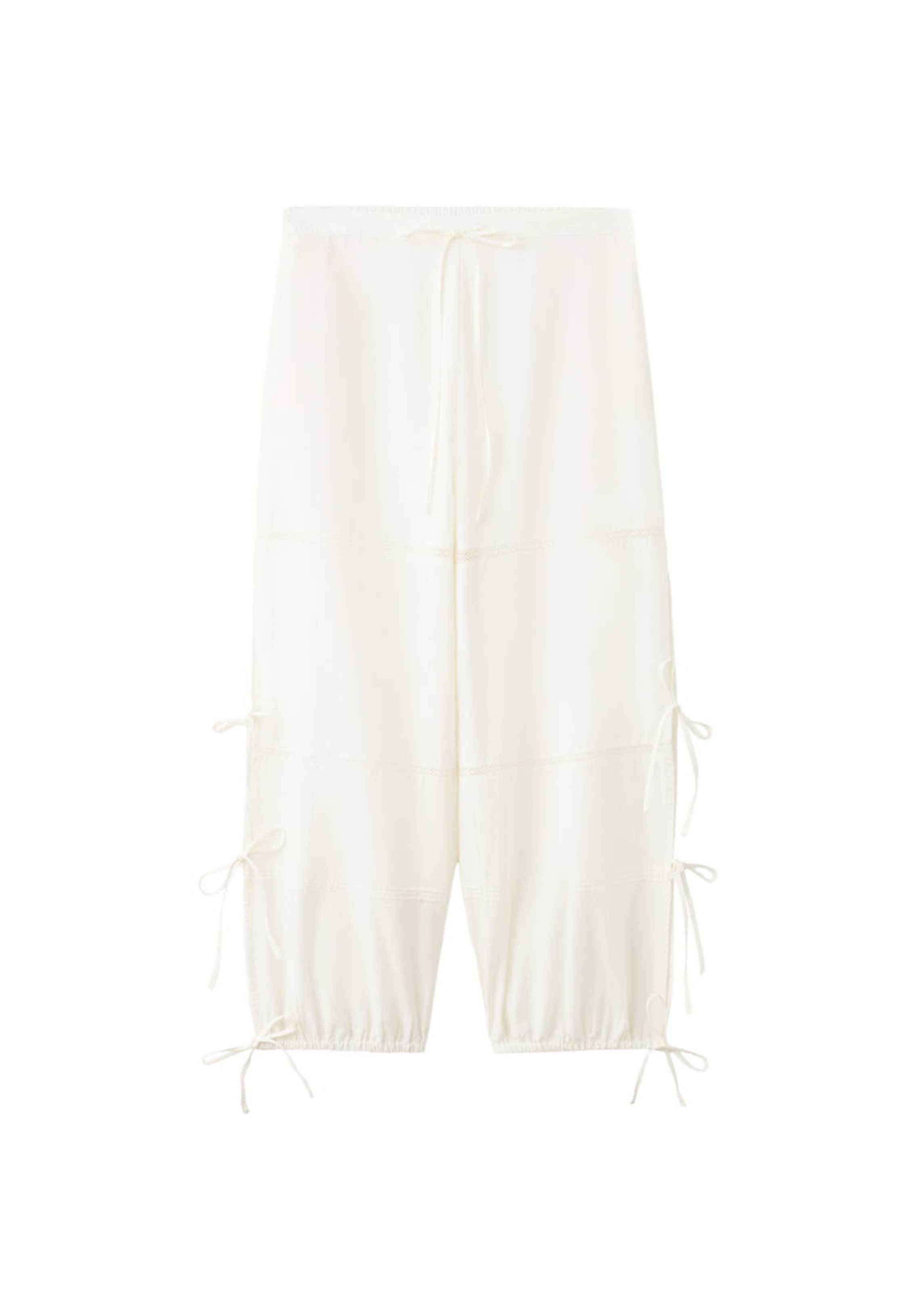 MANGO Pajama Pants in Beige: front