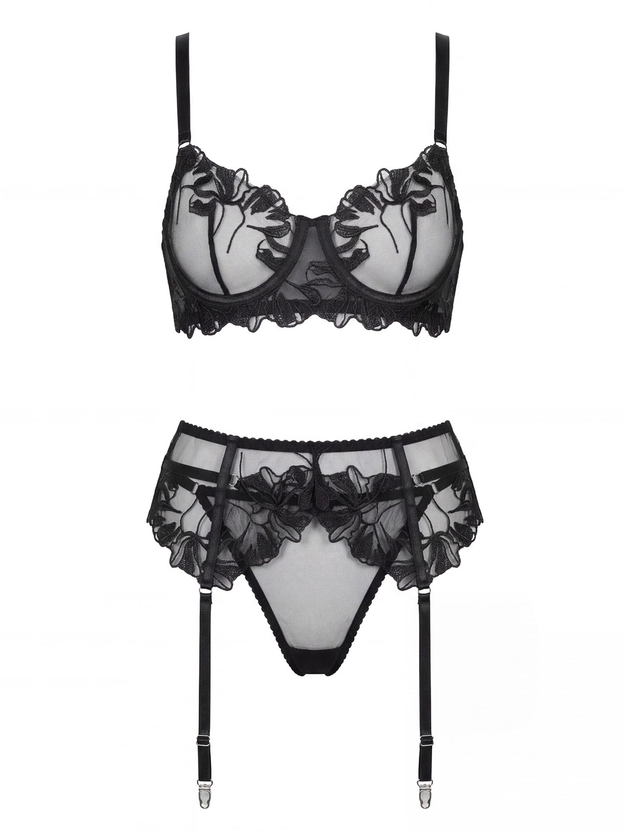 SpaLeXLine Balconette Wäsche-Sets 'SX1021'‌‌‌ in Schwarz