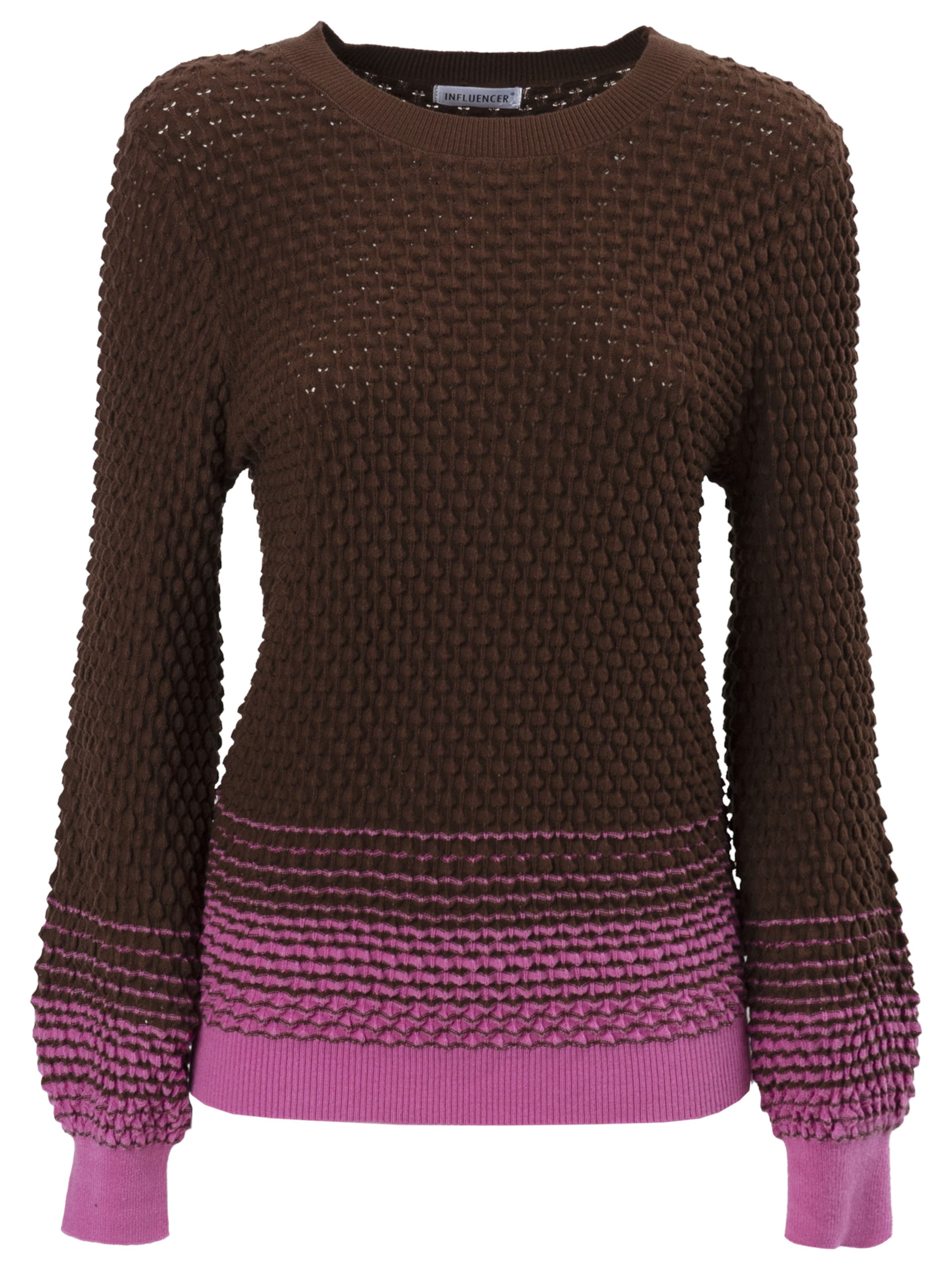 Influencer Pullover in Braun: Vorderseite