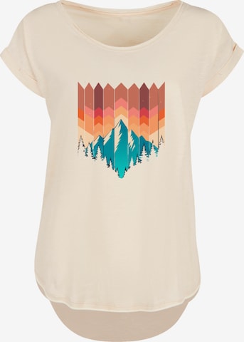 F4NT4STIC T-Shirt 'Berg Sonnenuntergang Geometrisch' in Beige: Vorderseite
