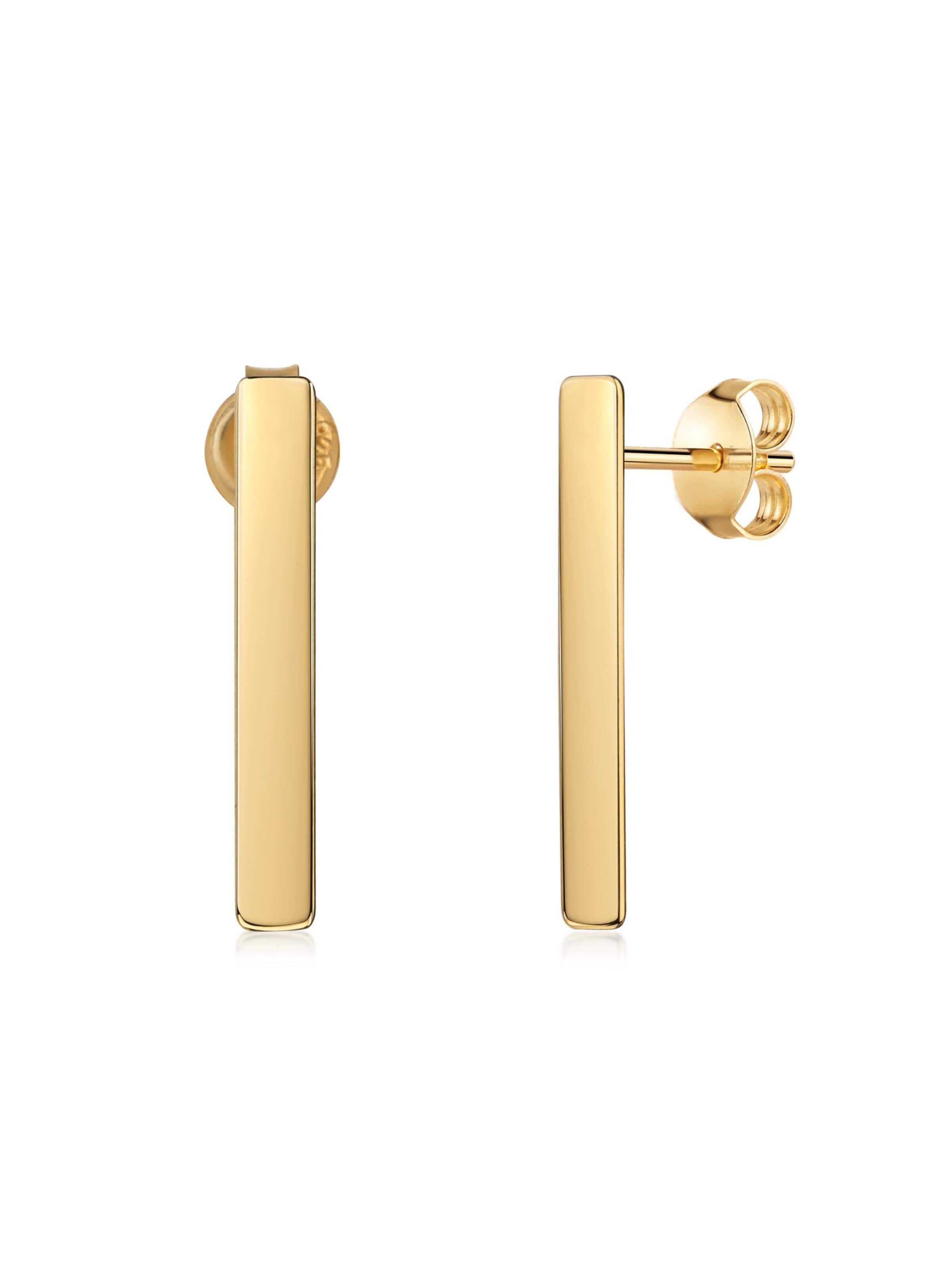 Kamiko Ohrringe 'BAR'‌‌‌‌‌ in Gold: Vorderseite