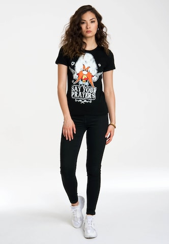 LOGOSHIRT Shirt 'Looney Tunes – Say Your Prayers' in Zwart