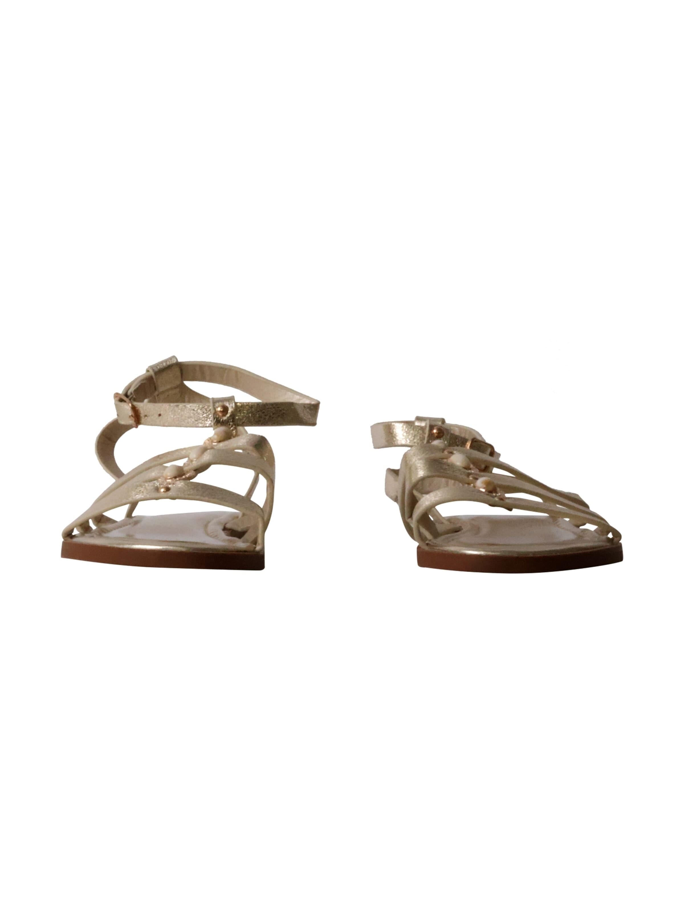 Super Mode - Sandalias 'Flache Riemchensandalen von Joalice' en oro