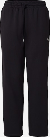PUMA Loose fit Trousers 'ESS ELEVATED' in Black: front