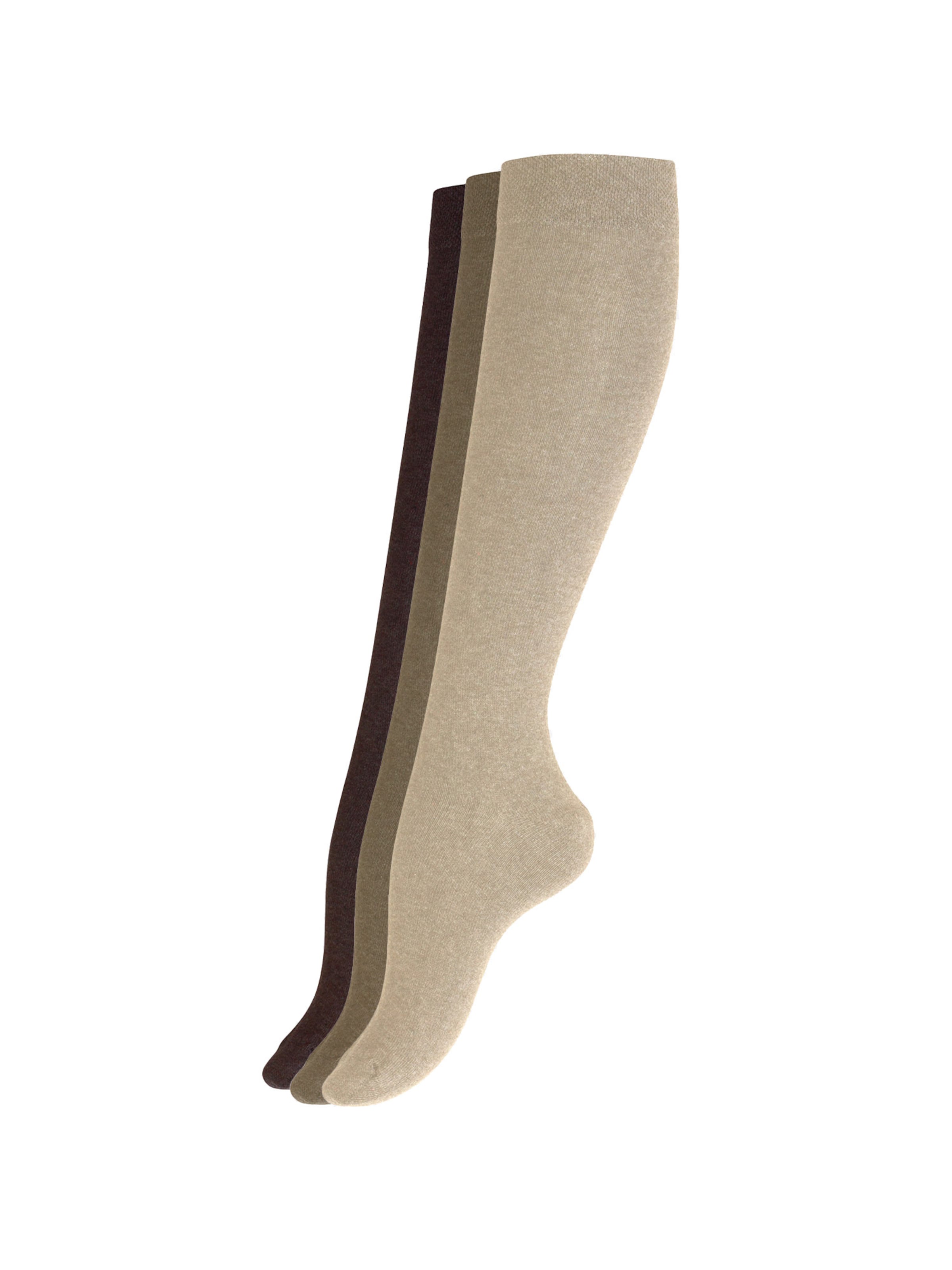 Cotton Prime - Calcetines hasta la rodilla en beige: frente
