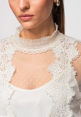 Ombre Bluse in Weiß