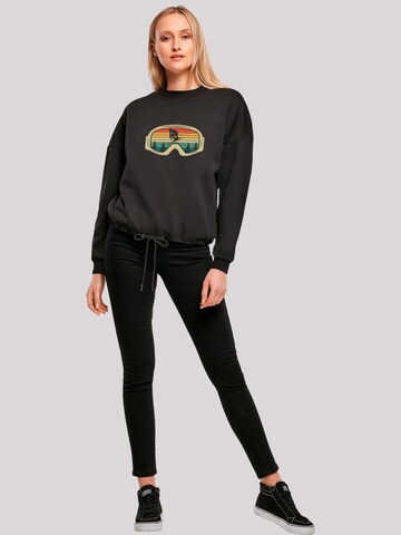 F4NT4STIC Sweatshirt 'Retro Skibrille Wintersport' in Black