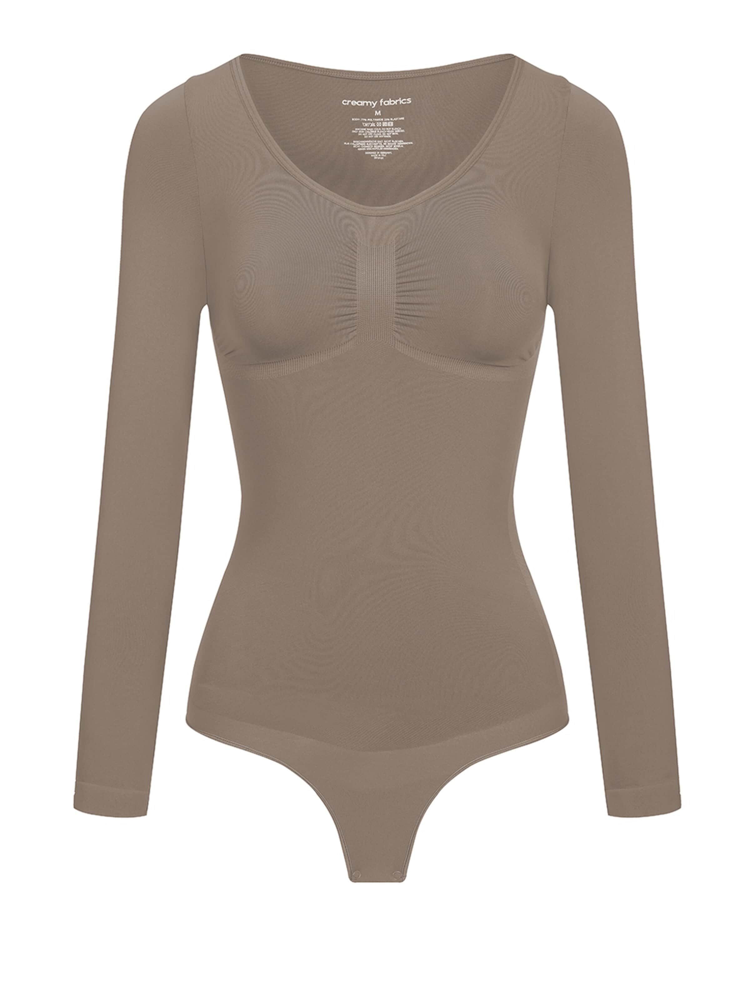 Body modelant 'Bodysuit Sculpting Shapewear Longsleeve mit String' cfab (formerly creamy fabrics) en gris : devant