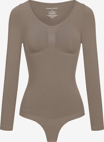 Body modelant 'Bodysuit Sculpting Shapewear Longsleeve mit String' cfab (formerly creamy fabrics) en gris : devant