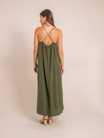 Dona Lisa Zomerjurk 'Robe longue à bretelles IGGY' in Groen: voorkant