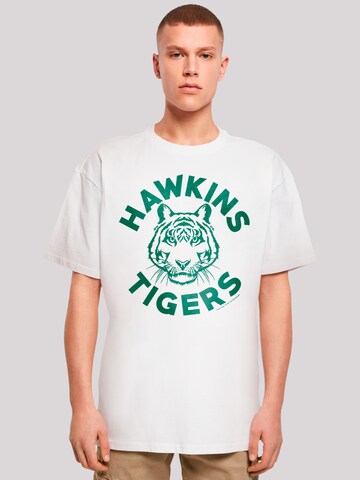 F4NT4STIC Shirt 'Stranger Things Hawkins Tigers Netflix TV Series' in Wit: voorkant