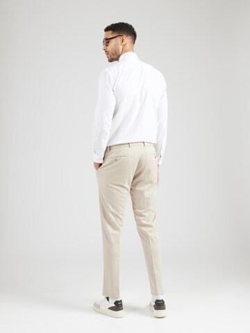 bugatti Slim fit Pleated Pants in Beige