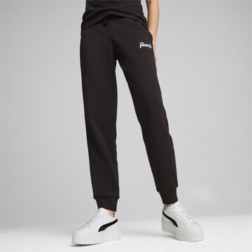 PUMA Tapered Sporthose 'Essential Script' in Schwarz: Vorderseite