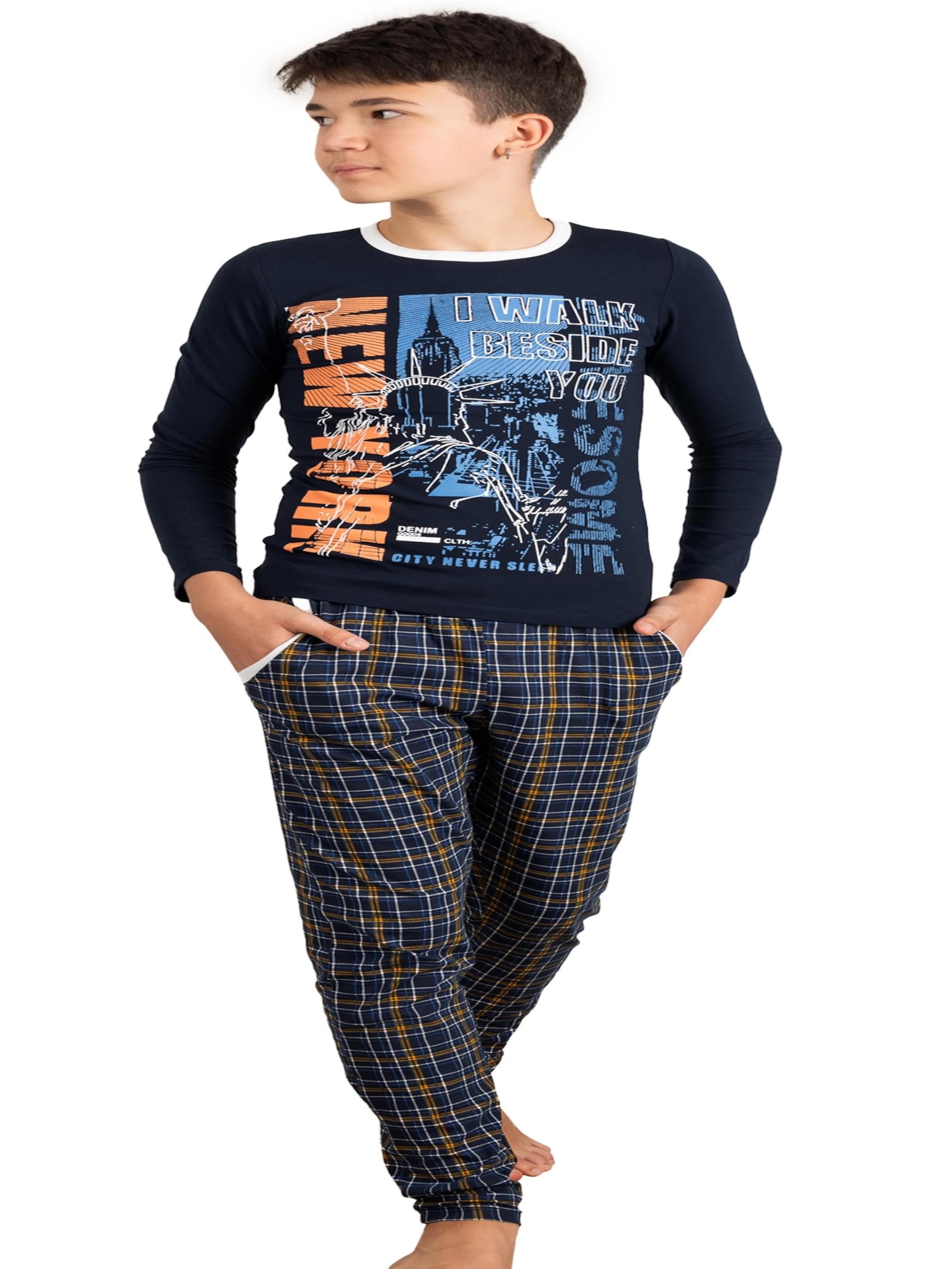 LOREZA - Pijama 'Jungen Schlafanzug New York' en Mezcla de colores: frente