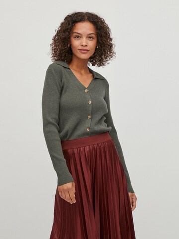 VILA Knit Cardigan 'Comfy' in Green: front