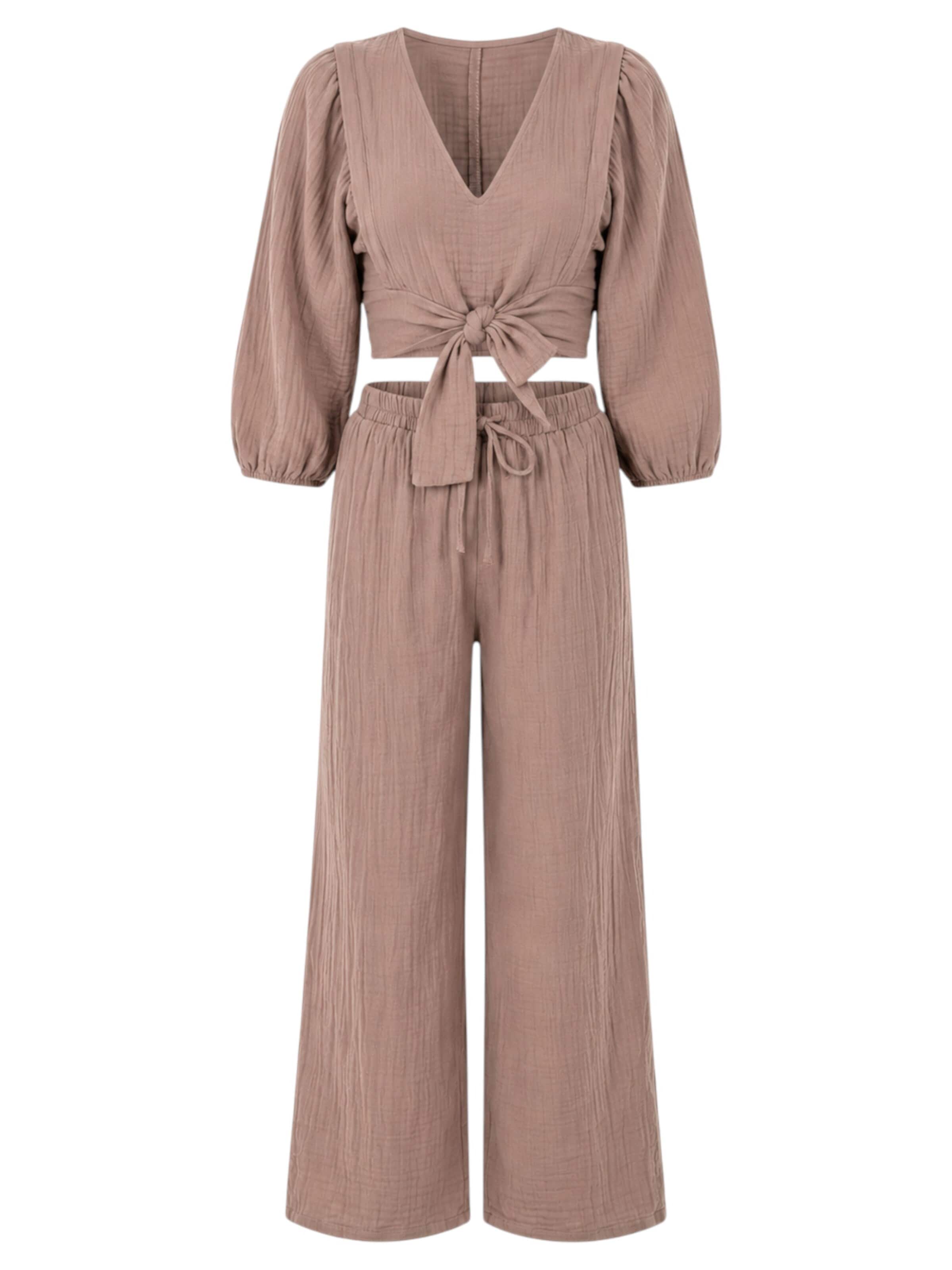 Abito da casa 'FLOWSET' di WENOR in beige: frontale