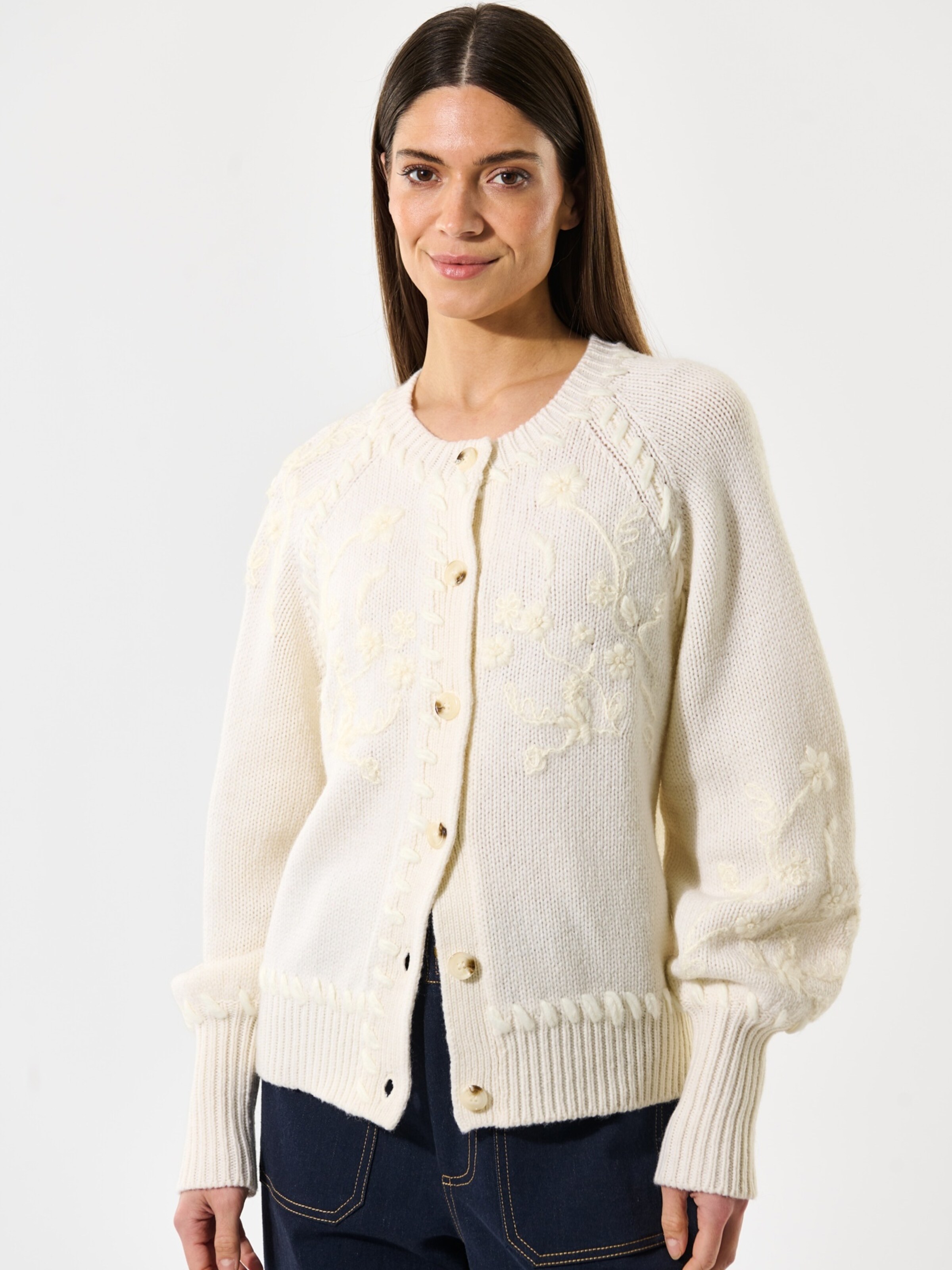 Dea Kudibal Gebreid vest ' ZolaDEA RWS ' in Wit: voorkant