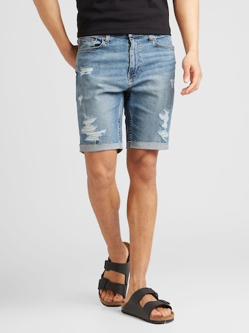 Regular Jeans 'EMEA' de la HOLLISTER pe albastru: față