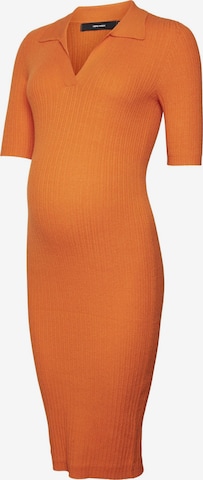 Robes en maille Vero Moda Maternity en orange : devant