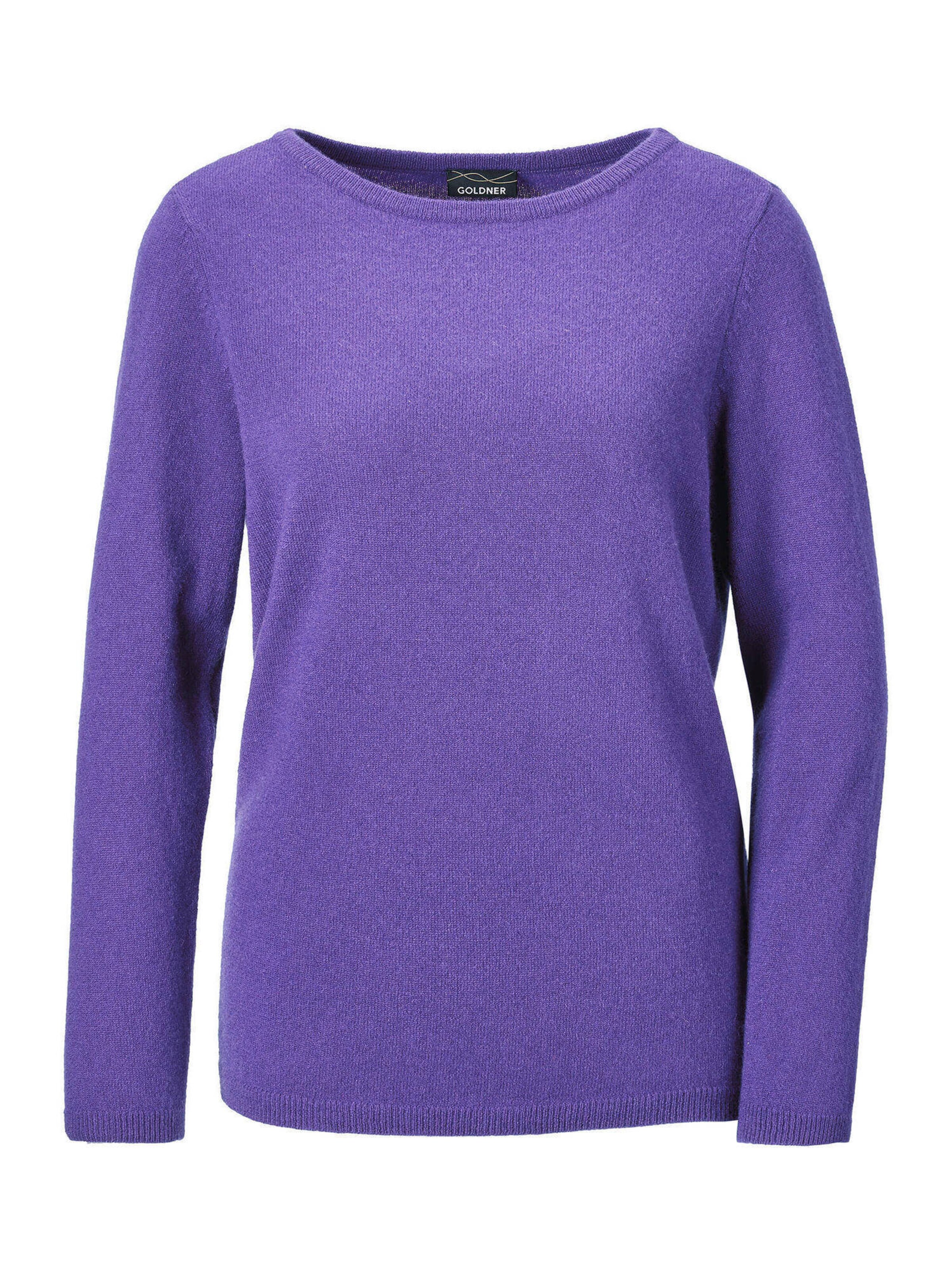 Goldner Pullover in Lila: Vorderseite