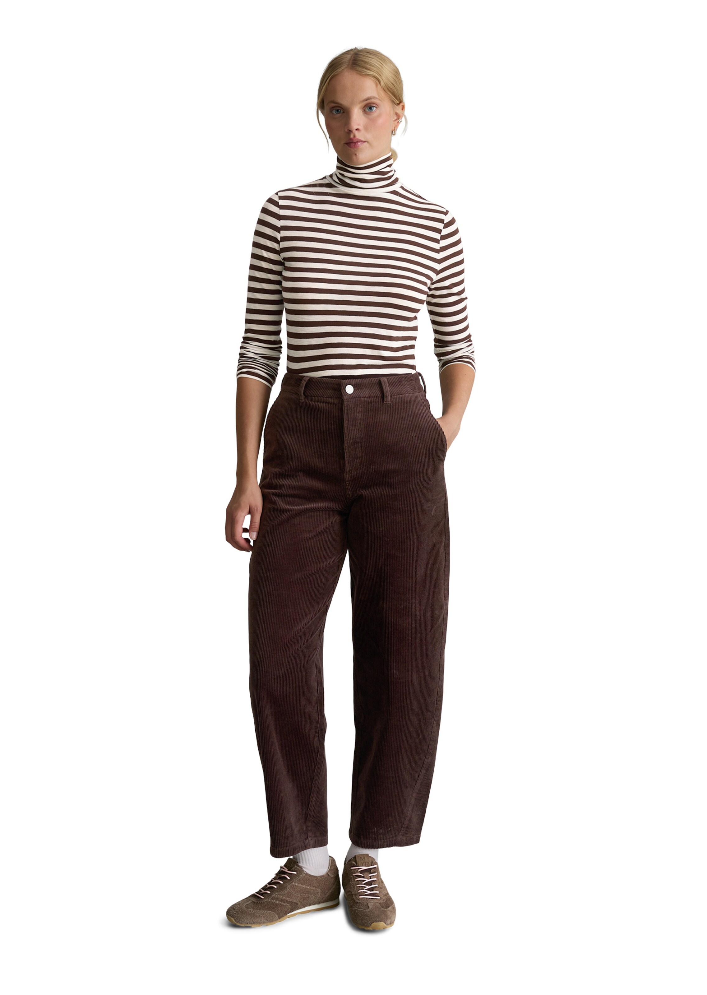 Marc O'Polo DENIM Barrel Trousers 'Airin' in Brown