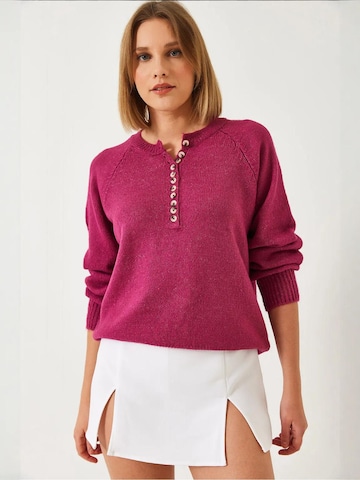 Pull-over Bianco Lucci en rose : devant