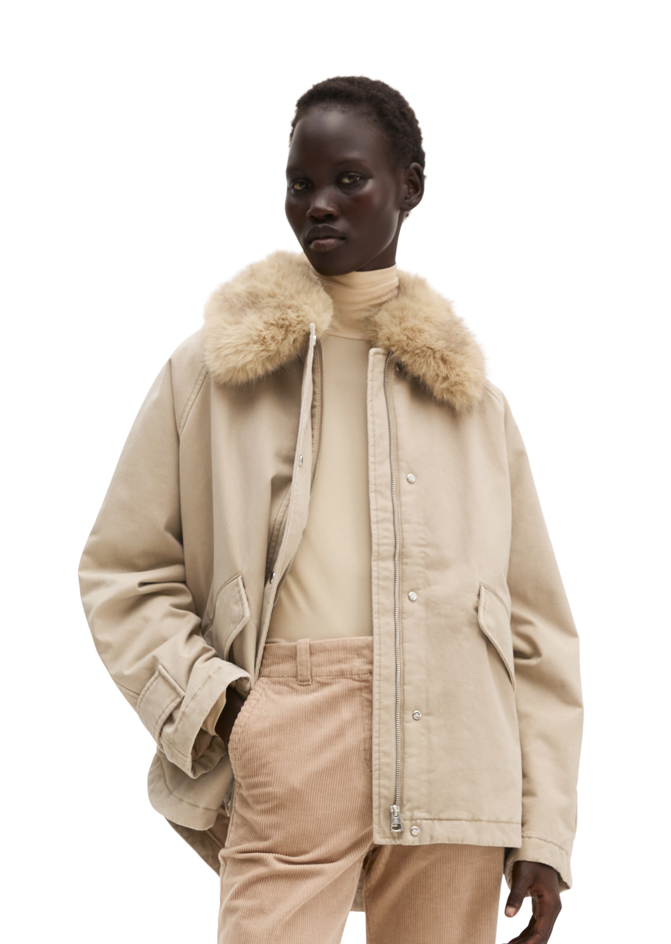 Marc O'Polo Between-seasons parka in Beige: front