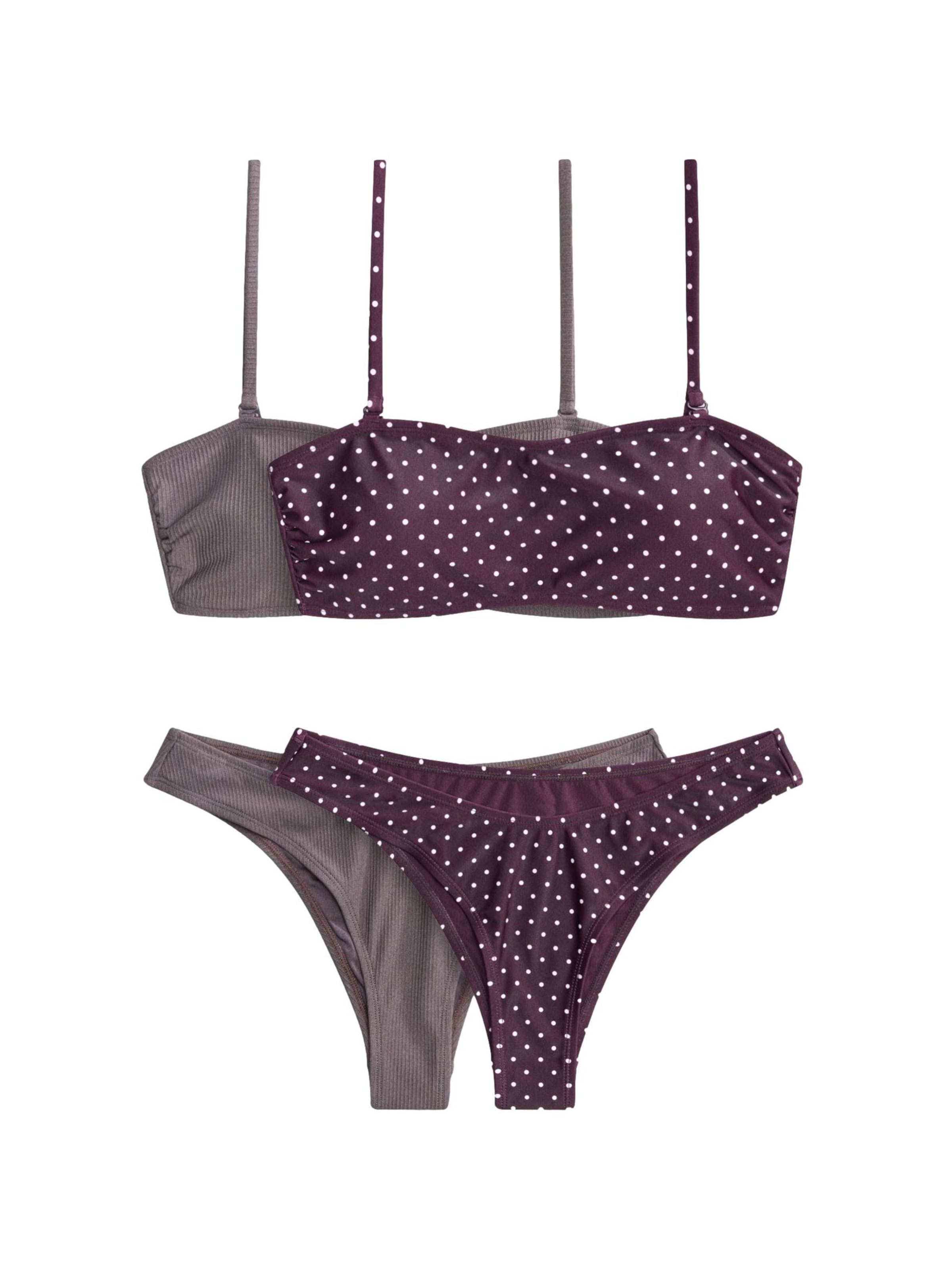 The Set - Bandeau Bikini en gris: frente