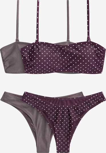 Costum de baie două piese pe XS The Set pe gri / mov mură / alb, Vizualizare produs