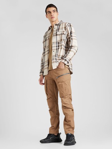 Fat Moose Regular fit Button Up Shirt 'Adrian' in Beige