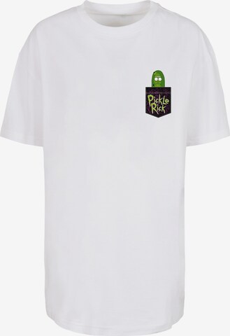 T-shirt 'Rick und Morty Pickle Rick' F4NT4STIC en blanc : devant