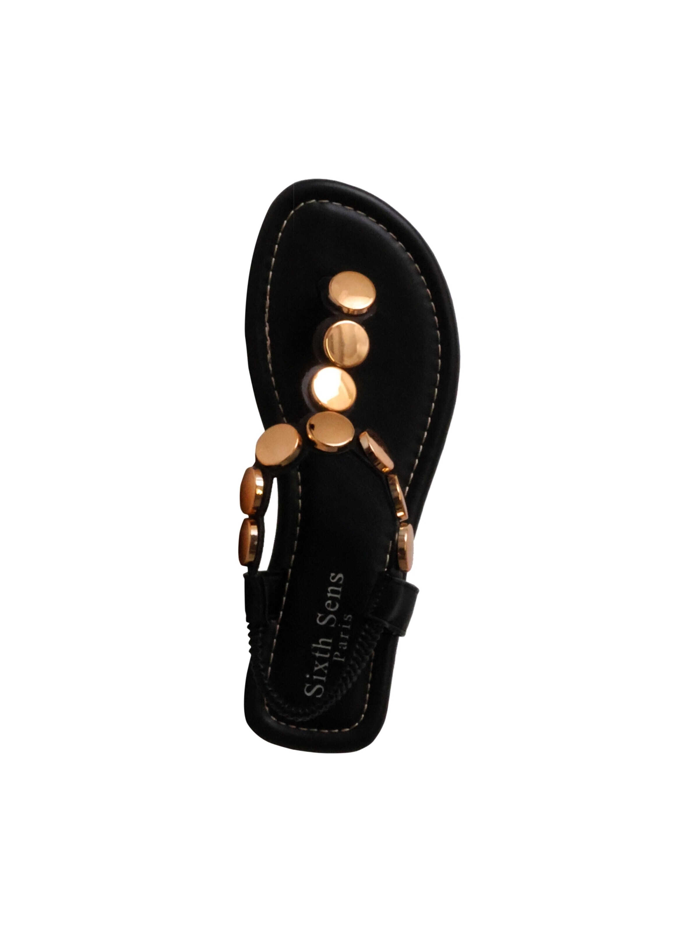 Sixth Sense Sandaal 'Flache Slipper-Sandalen „Paris“' in Zwart