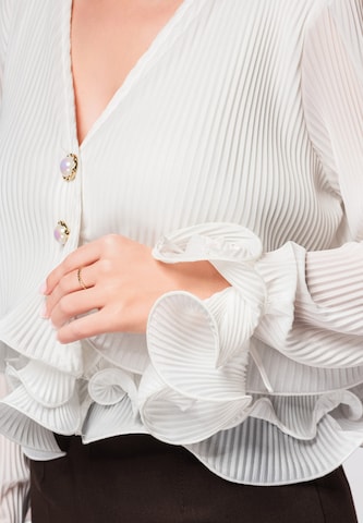 Ombre Blouse in White