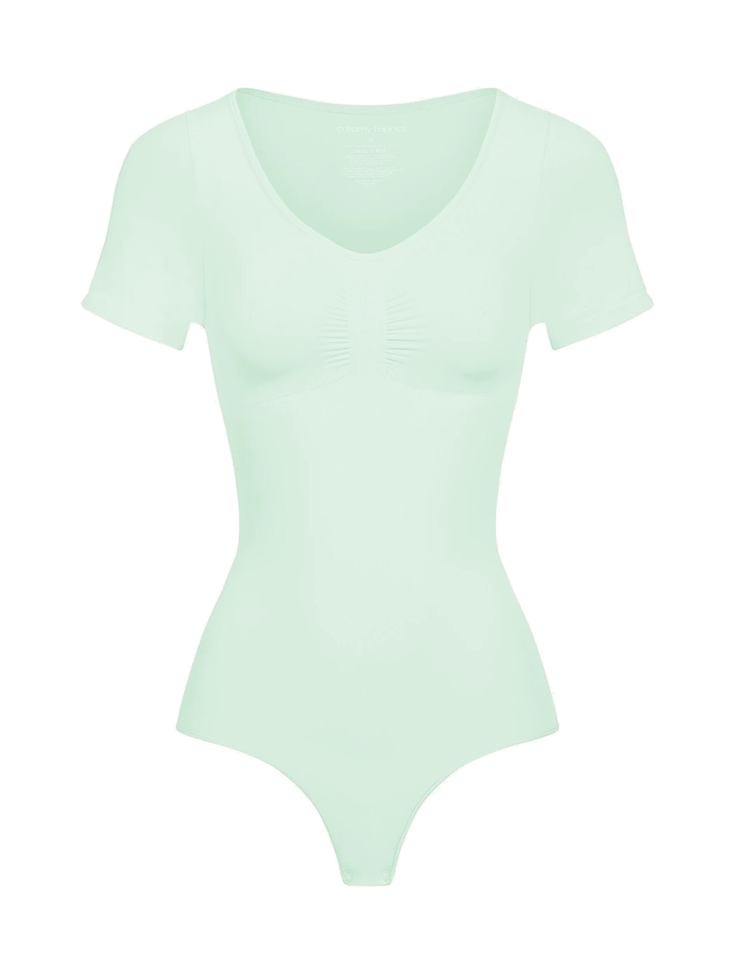Body modelant 'T-Shirt Bodysuit Sculpting Shapewear mit String' cfab en vert : devant