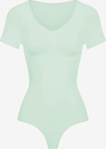 Body modelant 'T-Shirt Bodysuit Sculpting Shapewear mit String' cfab en vert : devant