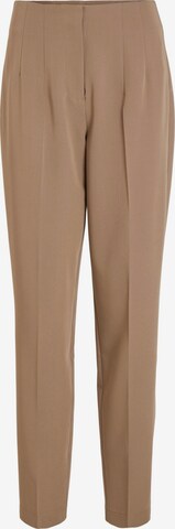 VILA Tapered Trousers with creases 'RIKKE' in Brown: front