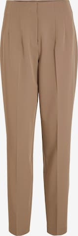 VILA Tapered Pleated Pants 'RIKKE' in Brown: front